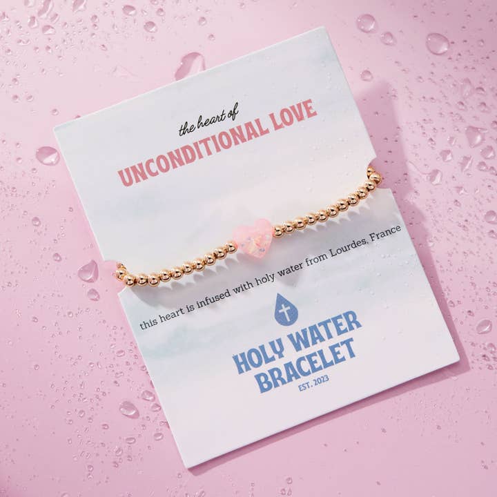Holy Water Bracelet - Wholesale Beaded Bracelet - HOLY WATER UNCONDITIONAL LOVE BRACELET IN GOLD
