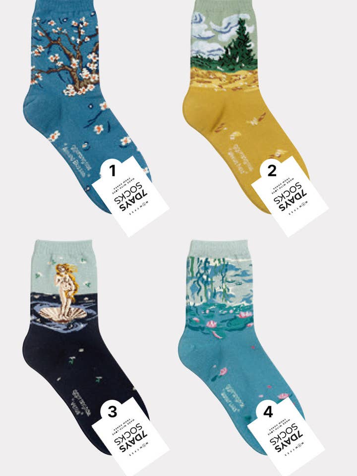 Women's Crew Famous Painting 3 Socks for wholesale by 7DAYSSOCKS