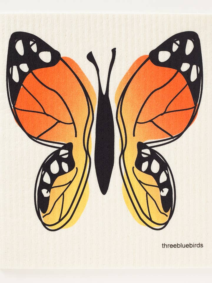 Butterfly svensk karklud for engroshandel hos Three Bluebirds Swedish Dishcloths