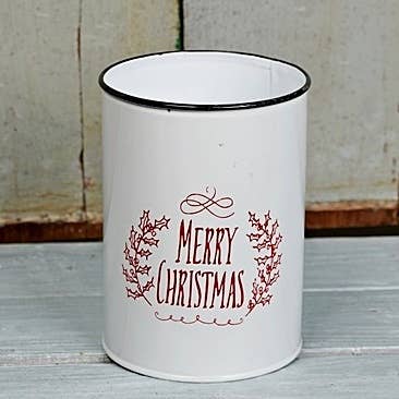Holiday Depot Inc. - Wholesale Christmas Decoration - M11123- 5.5Hx4inD Holiday Bucket-Merry Xmas1