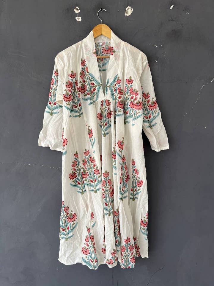 Bhawana Handicrafts - Wholesale Dress - Women's - Floral Print Beach Wear Women Cotton Long Maxi Picnic Dress