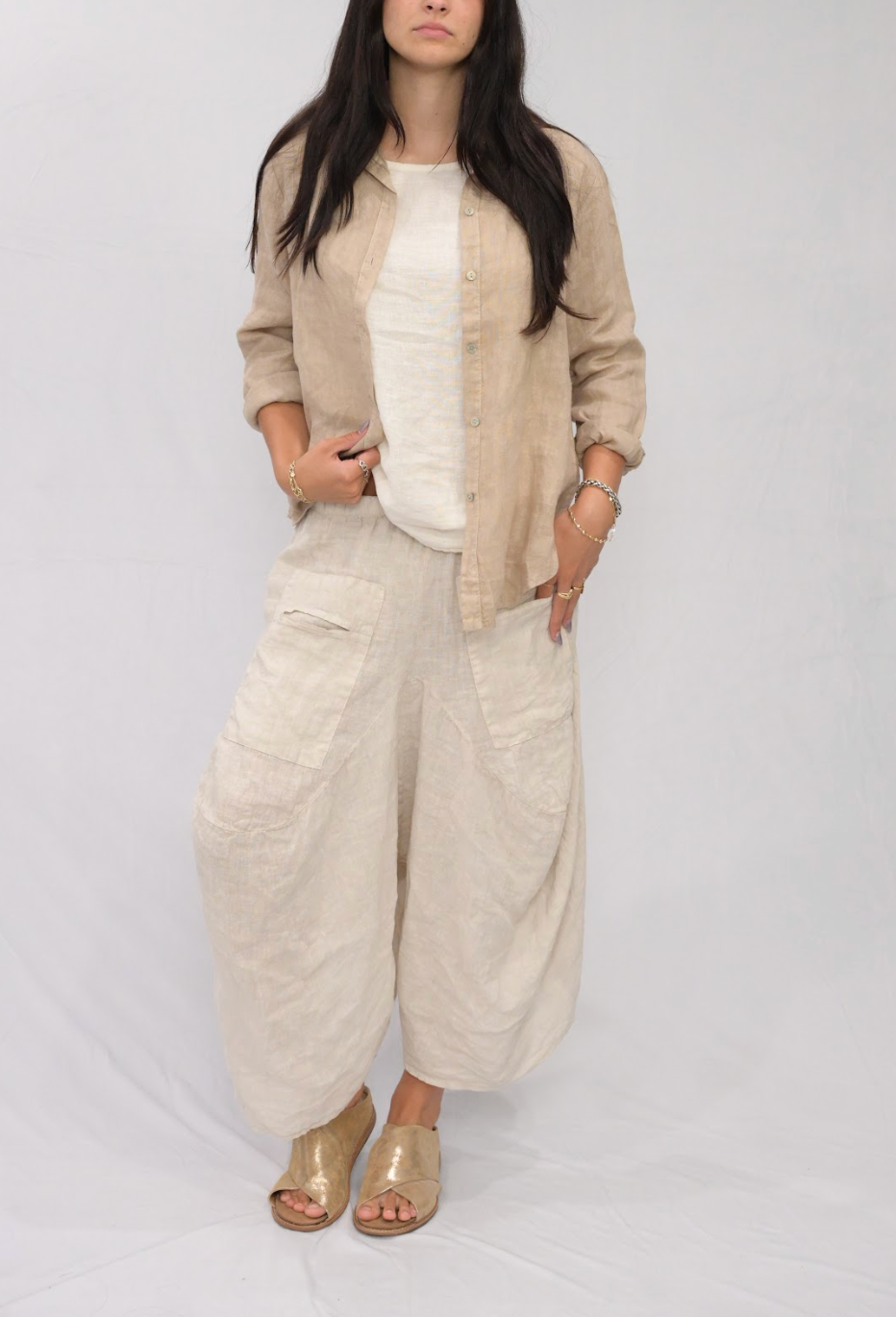 Merci Marie - Wholesale Pants - Women's - Linen Parachute Pants38