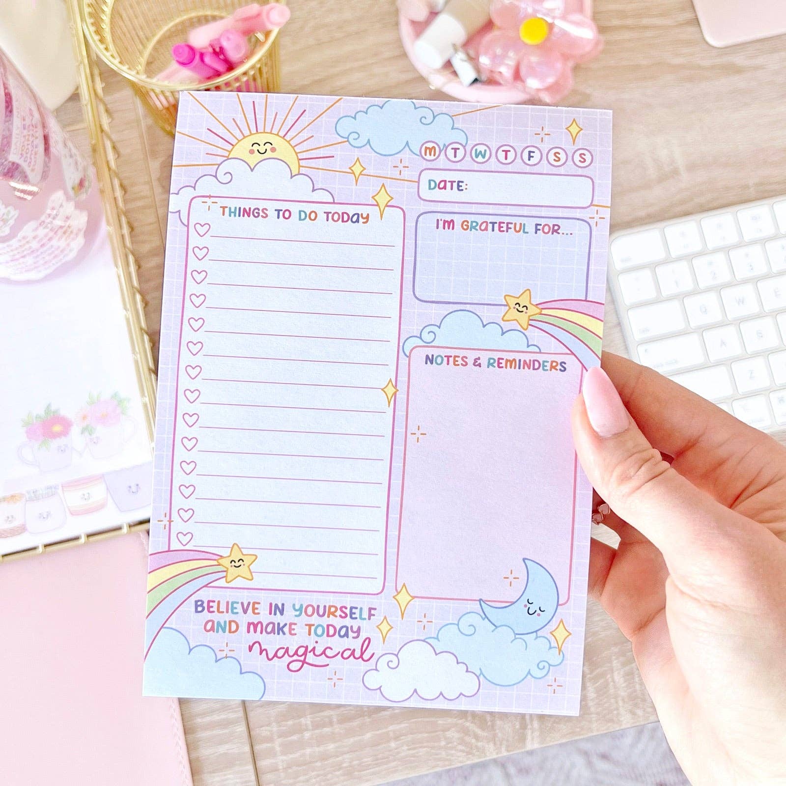 The Rosy Redhead - Wholesale Notepad - Cute Daily Planner List Make Today Magical 5" x 7" Notepad1