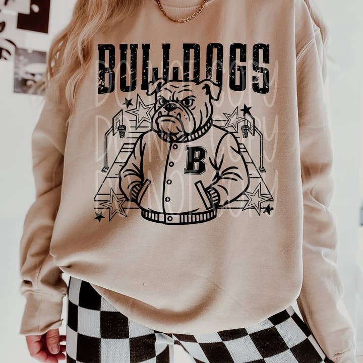 Bulldogs Basketball Letterman DTF Transfer | Trendy School Spirit DTF Transfer | High Quality Image Transfers | Ready to Press | Instant Peel for wholesale by Red Dirt Transfers