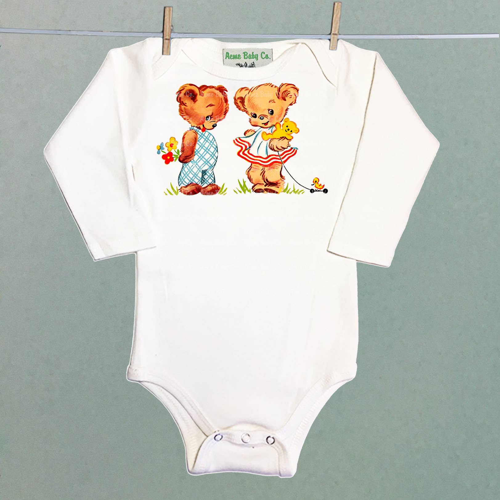 REMOVED BRAND - Wholesale Bodysuit (Non-Footed) - Baby - Bear Twins Organic Bodysuit2