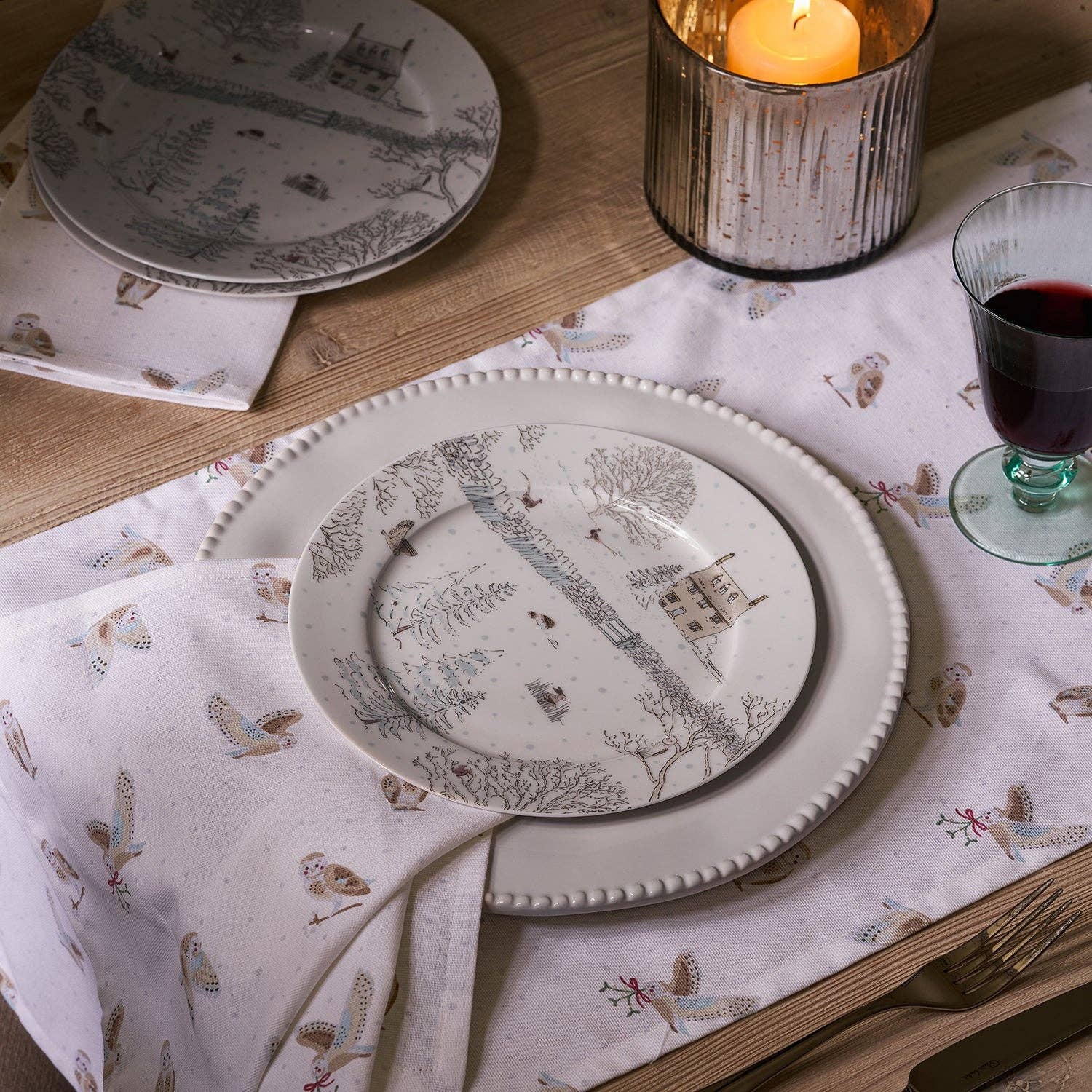 Sophie Allport – wholesale Dinner plate – Snowy Cottage China Side Plate0