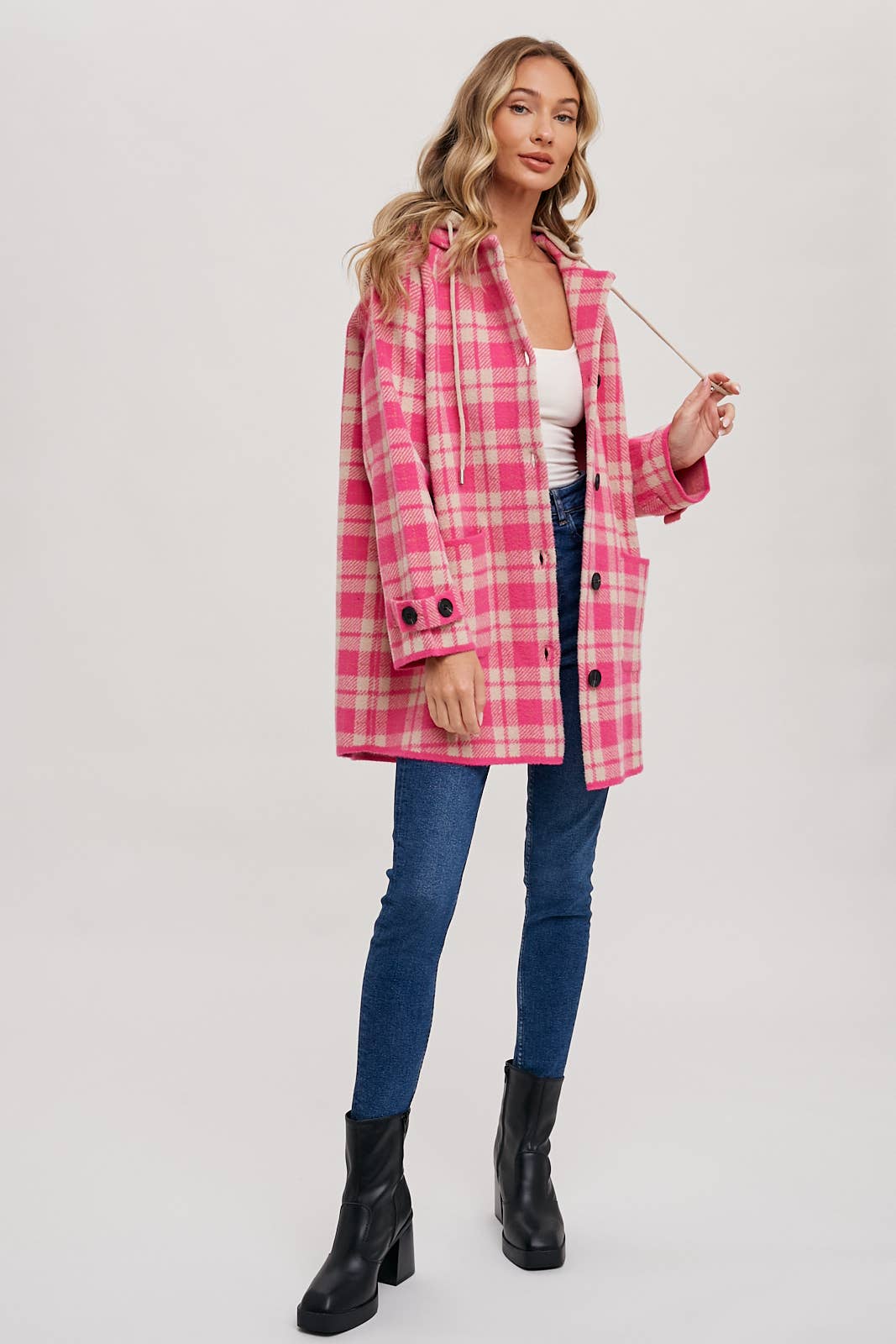 Bluivy - Wholesale Jacket - Women's - PLAID HOODIE JACKET7