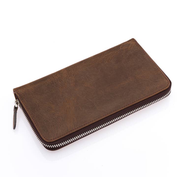 Westpolo Axel Unisex Leather Wallet with Phone Slot- Brown for wholesale by WESTPOLO