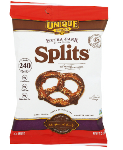 iSweet.ca - Wholesale Pretzels - (S6-10)Unique Snacks-Extra Dark Splits 2.12oz(60g)x10 Units0