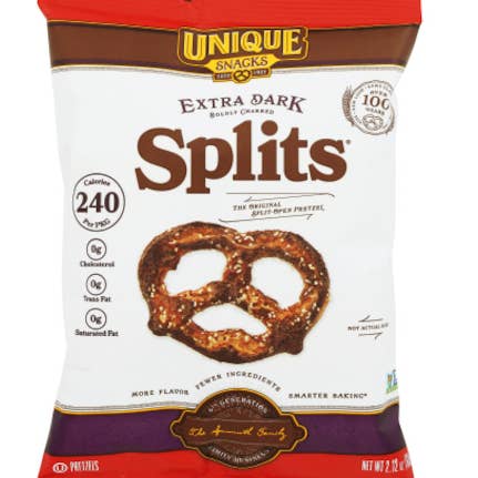 iSweet.ca - Wholesale Pretzels - (S6-10)Unique Snacks-Extra Dark Splits 2.12oz(60g)x10 Units0