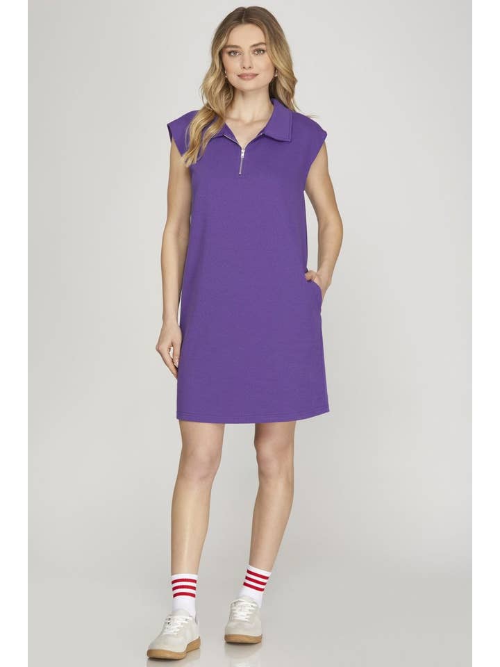 Vanilla Monkey - Wholesale Dress - Women's - Half Zip Knit Mini Dress3