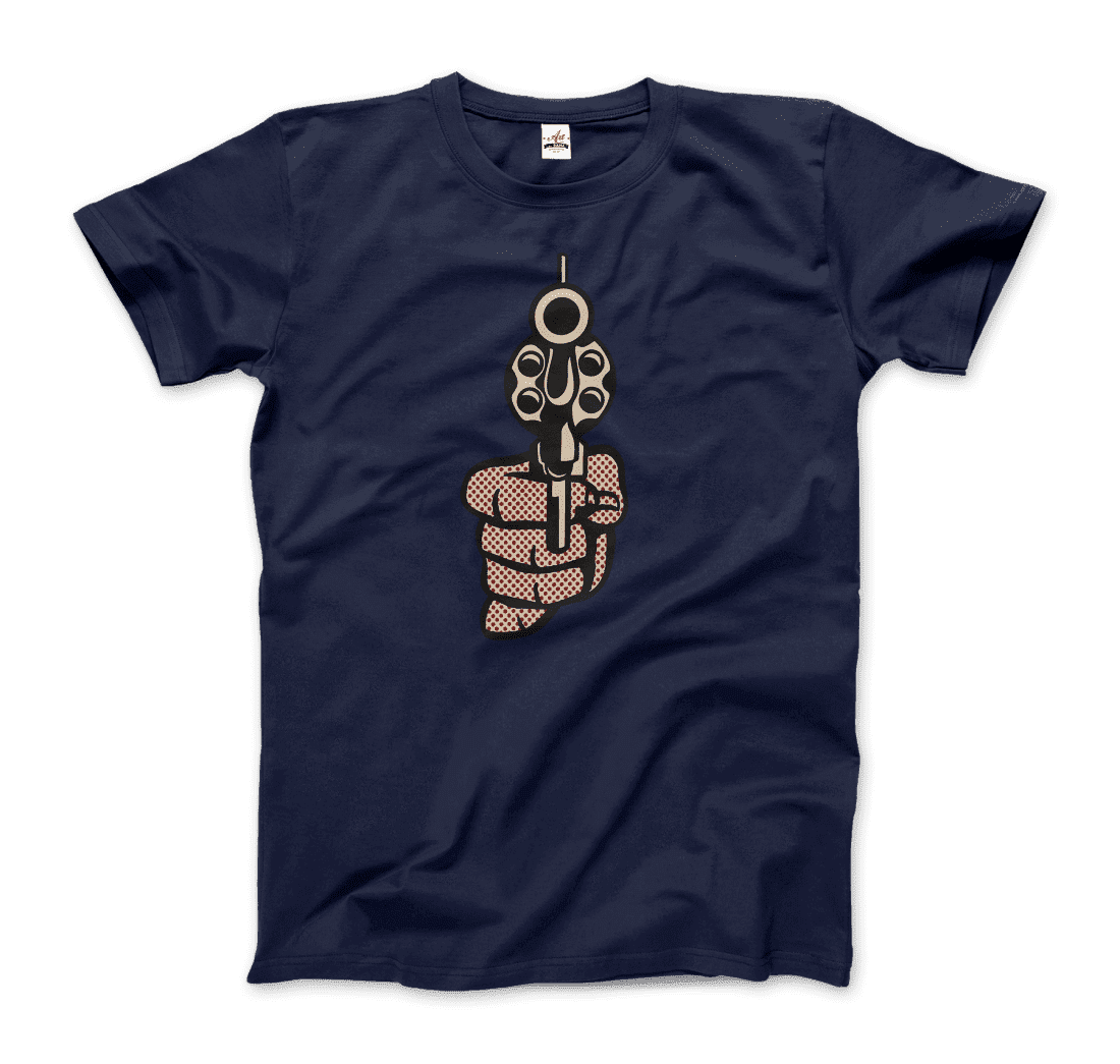 Art-O-Rama Shop - Venta al por mayor Camiseta serigrafiada - Unisex - Camiseta con diseño gráfico de Roy Fox Lichtenstein, Pistol 19640