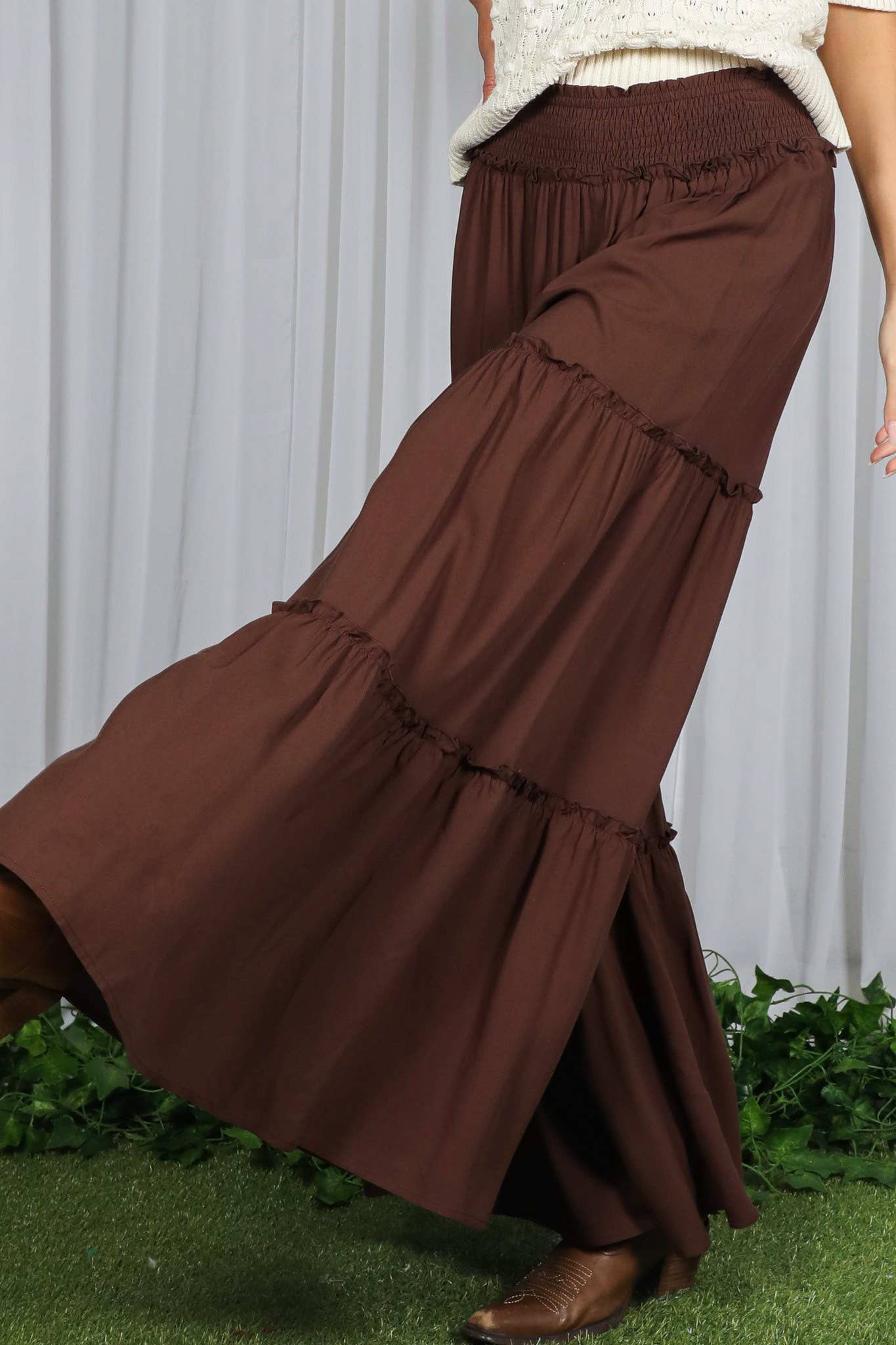 Vine & Love - Wholesale Pants - Women's - Maxi Tiered  Wide Leg Beach Palazzo Pants VP7305222