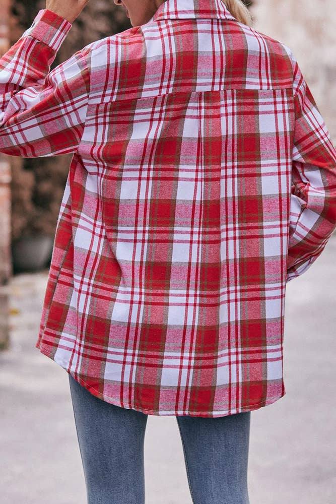 Comely Fashion - Wholesale Button Down Shirt - Women's - Women Plaid Blouse Buttoned Fall Sesaon Shirt CF-MD0745