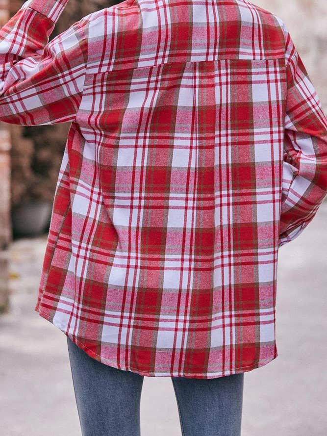 Comely Fashion - Wholesale Button Down Shirt - Women's - Women Plaid Blouse Buttoned Fall Sesaon Shirt CF-MD0745