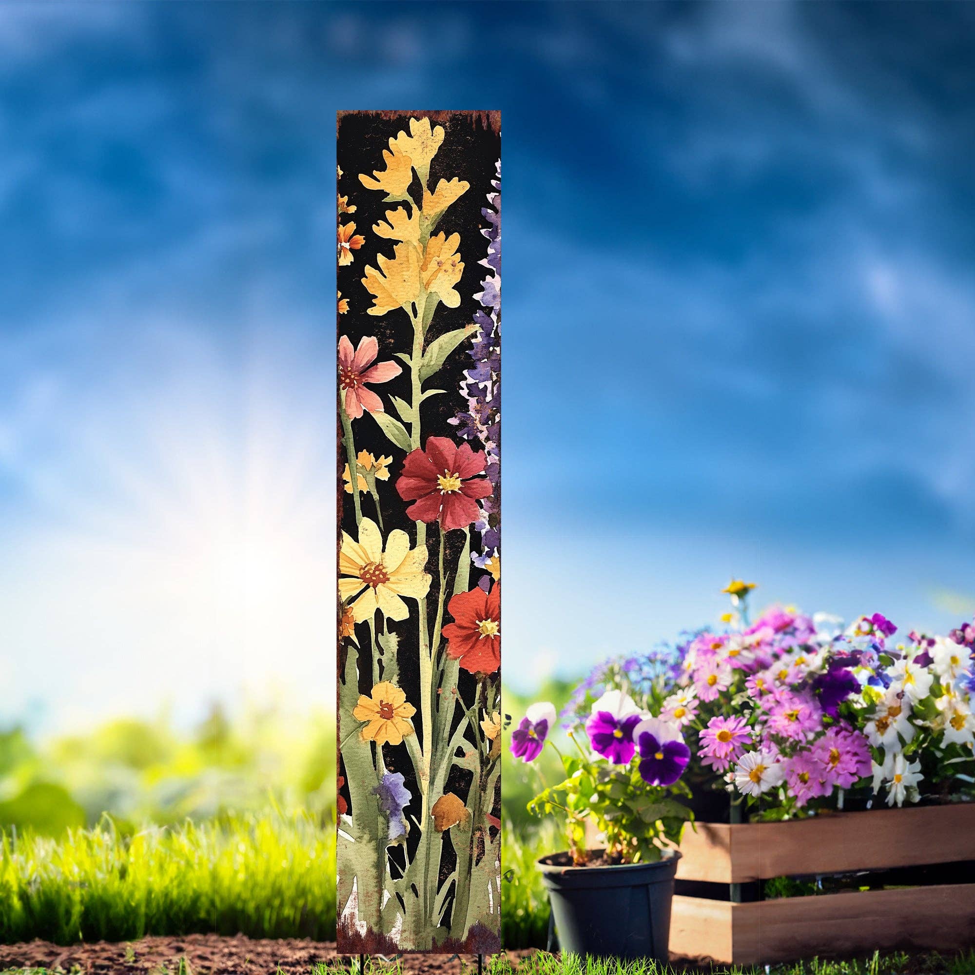 TX USA Corporation - Wholesale Garden/Lawn Stake - Summer Wildflower Garden Stake | Vibrant Rustic Yard Art & Decor3