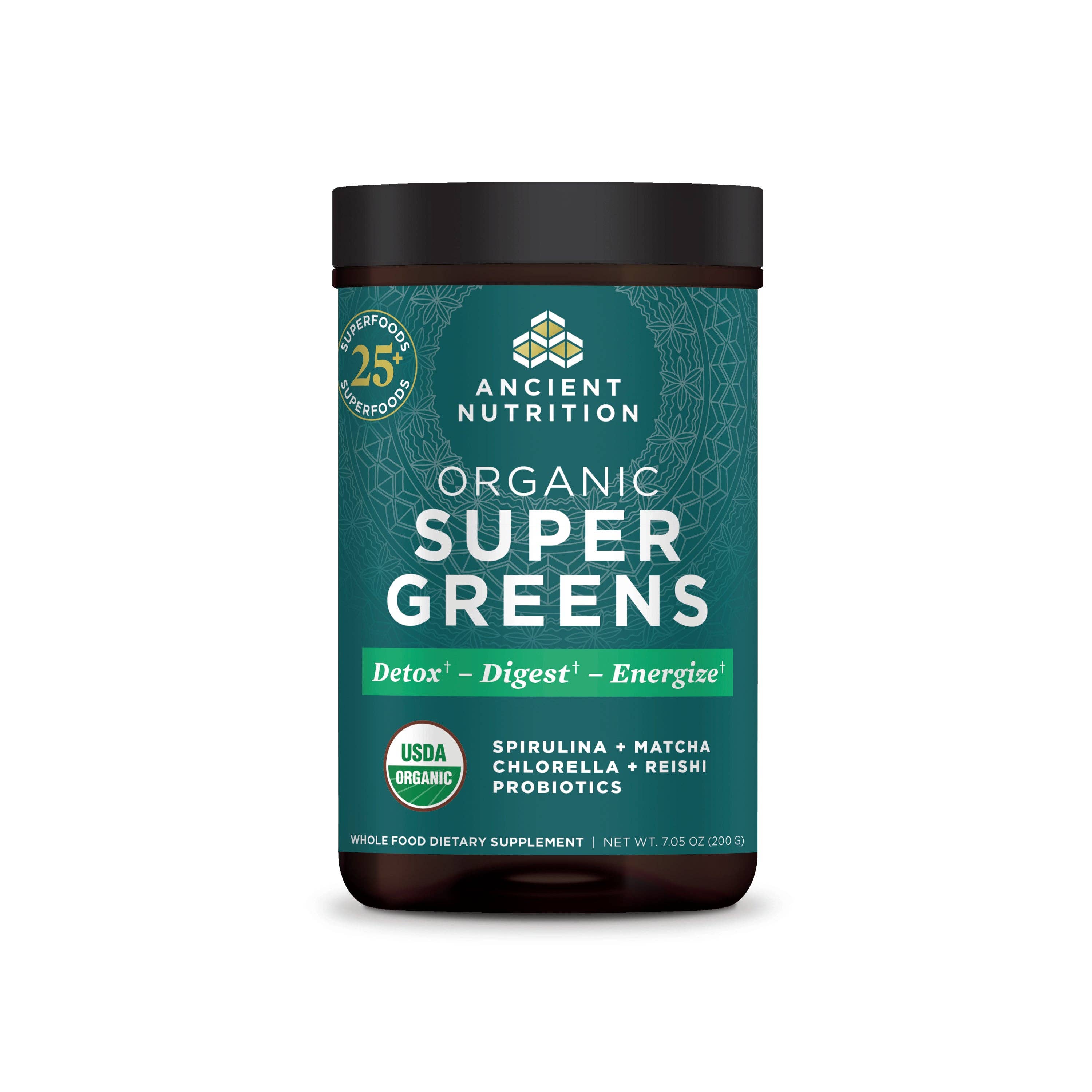 Black Organic SuperGreens | Powder Greens Flavor (25 Servings) for wholesale on Faire