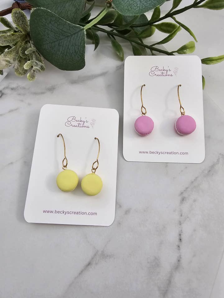 Macaroons dangle earrings | Jewelry | Dessert | cute for wholesale by Beckys Creations