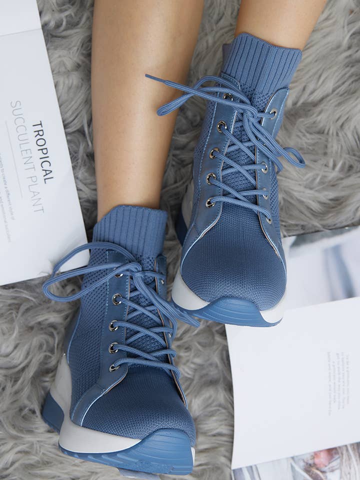 LADY GLORY - Wholesale Athletic Sneakers - Women's - Women's wedge sock sneakers12