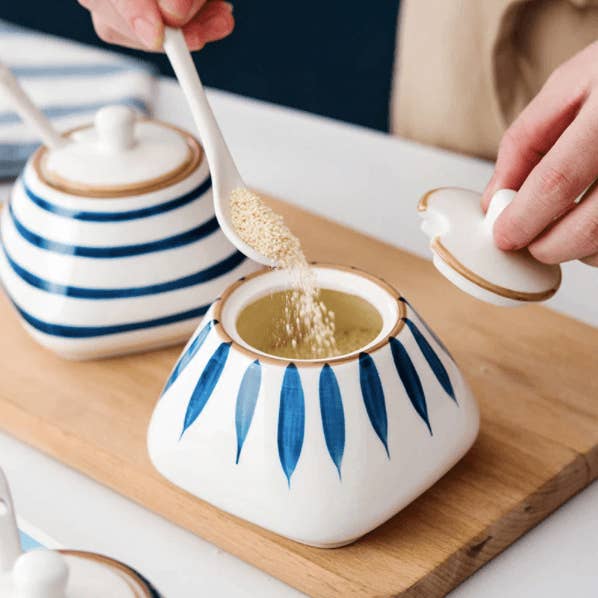 Homerely (We Cover All Import Duties) - Wholesale Jar - Japanese Hand-painted Ceramic Spice Jar4