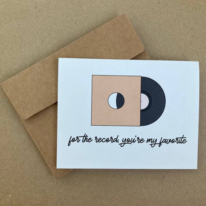 For the Record You're My Favorite - Greeting Card for wholesale by Longoria Doodles