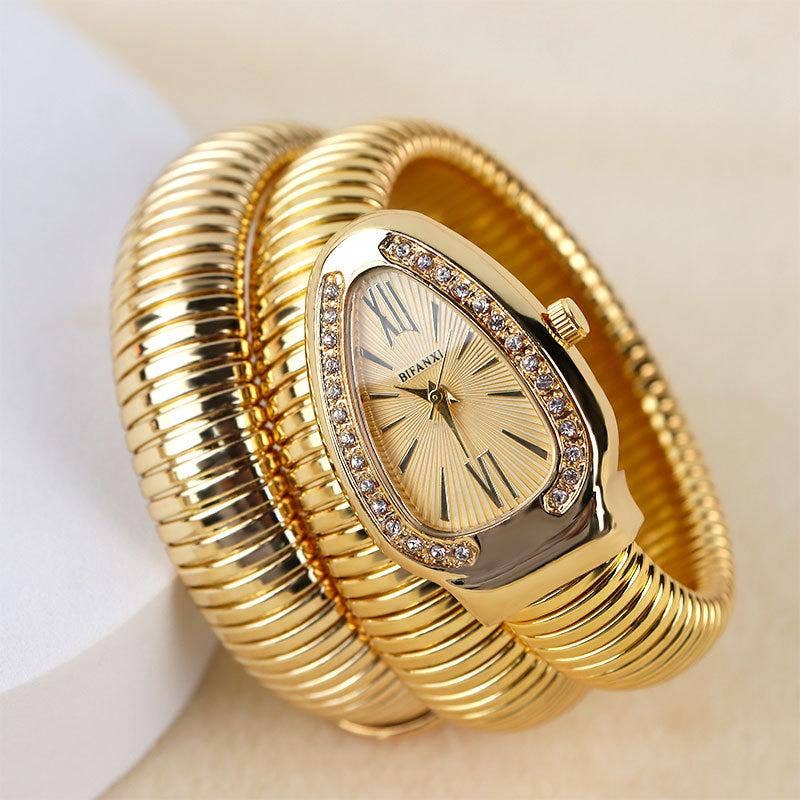 WoodWristCo - Wholesale Wrist Watch - Women's - Vintage Snake Ladies' Fashion Bangle Watch4