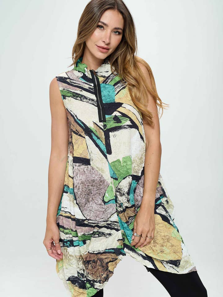 Tunique sans manches froissée - Style IP117 pour la vente par Focus Fashion