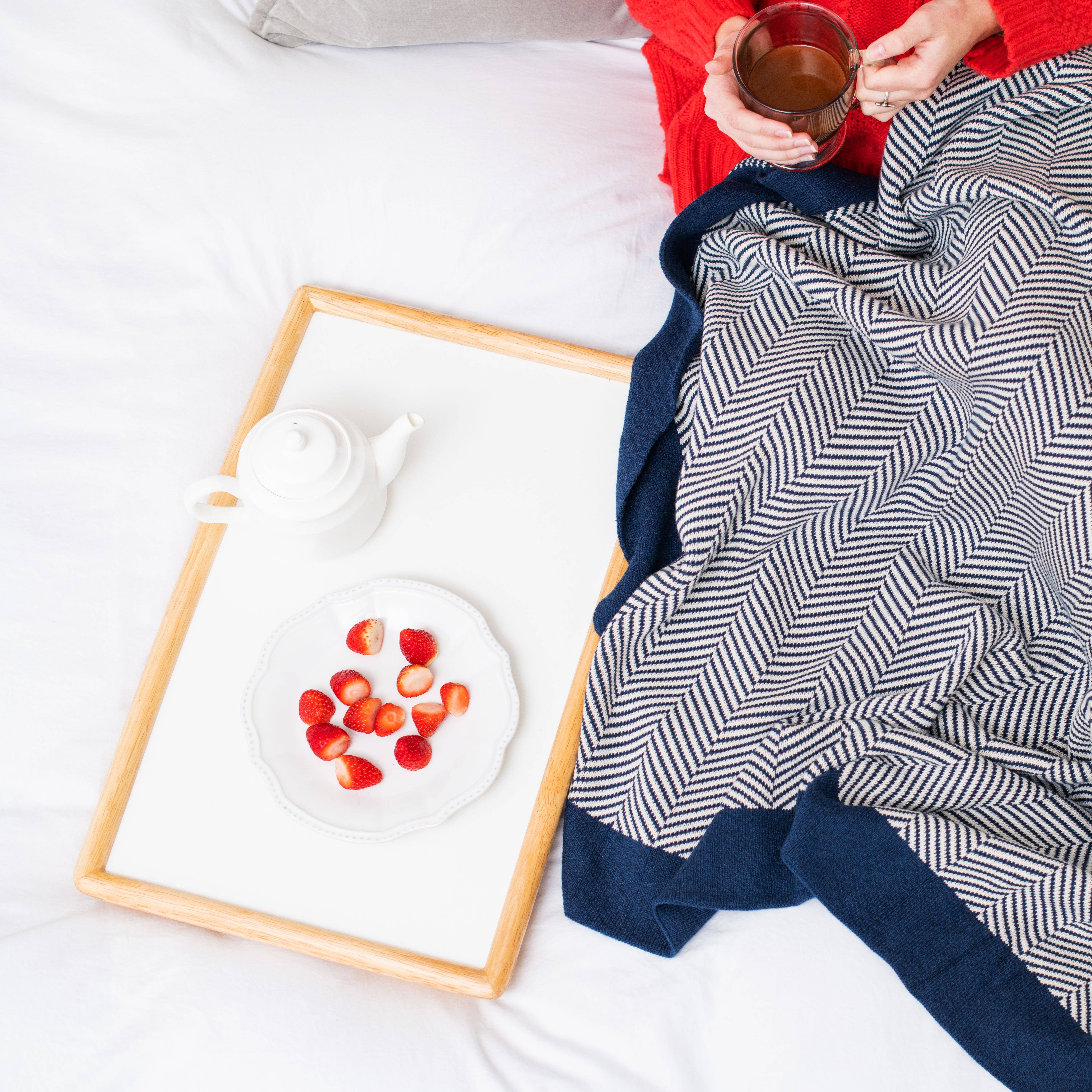 Darzzi - Wholesale Throw Blanket - Herringbone Cotton Knit Throw Blanket4