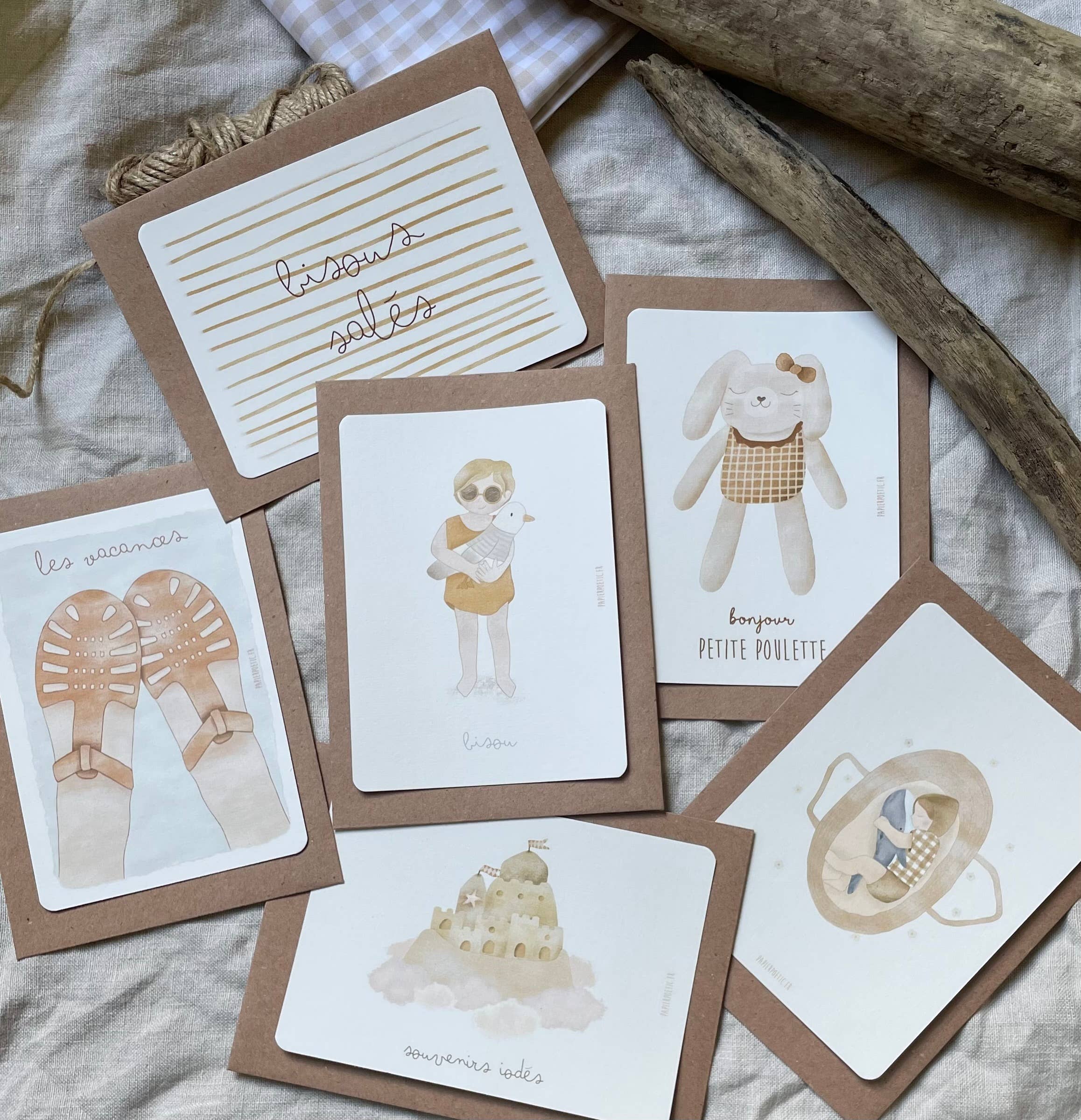 Papier Poetic - Vendita all'ingrosso Biglietto di auguri per la nascita - Cartolina "Culla d'estate"1