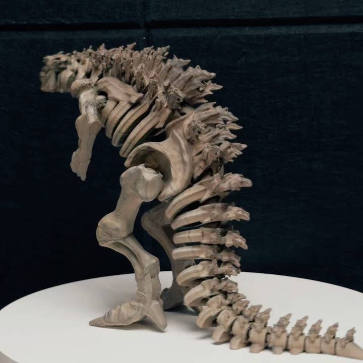 August Art House – wholesale Decorative figurine – Fully Articulated Skeletonized Godzilla Figure Poseable Fossil Toy5