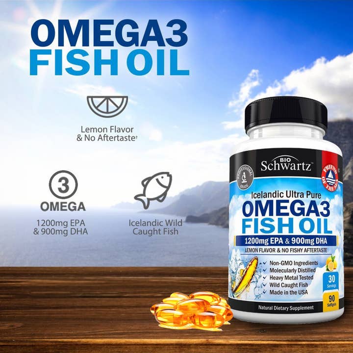 BioSchwartz - Wholesale Oral Supplement/Vitamin - Omega 3 Fish Oil: Joint, Brain, Eye & Skin Health (180 sgls)1