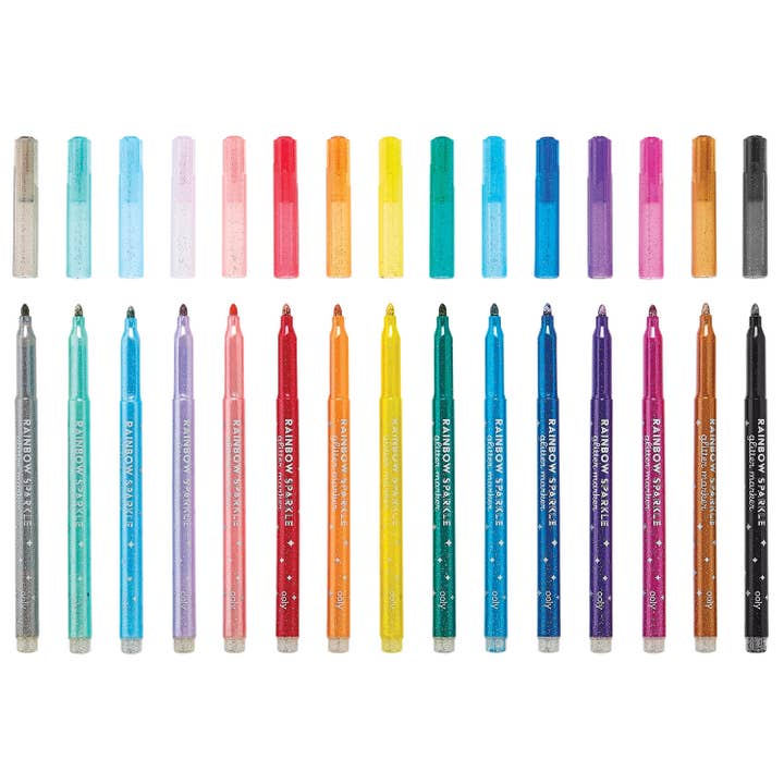 OOLY - Wholesale Markers - Kids & Baby - Rainbow Sparkle Glitter Markers - Set of 15