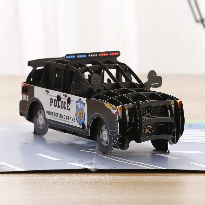 Cartão Pop Up de Carro de Polícia por atacado de Liif Pop Up Card