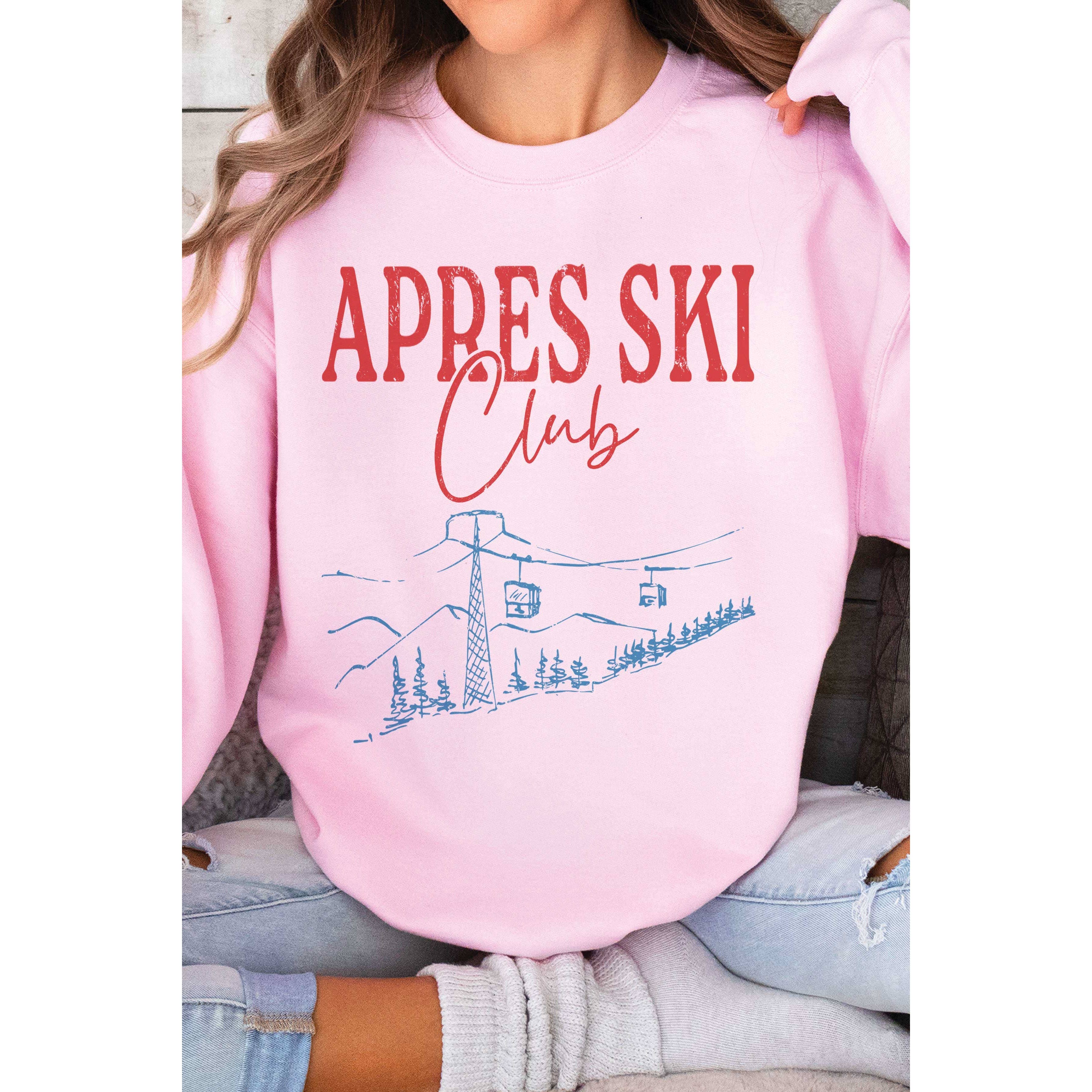 A. BLUSH CO - Wholesale Graphic Sweatshirt - Women's - APRES SKI CLUB Oversized Graphic Sweatshirt3