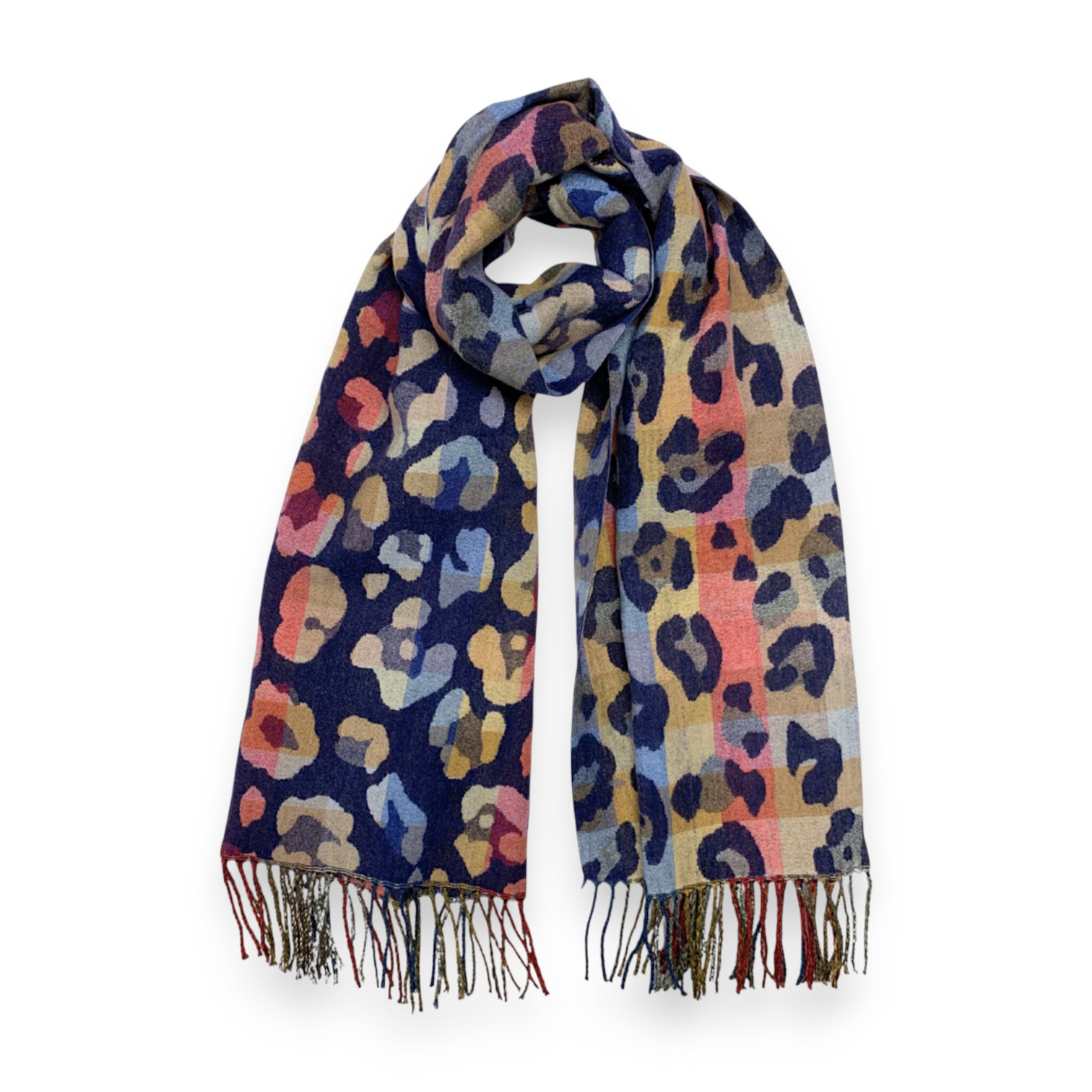 Lili Scarves (US Duty Free) - Wholesale Sjaal - Dames - Regenboog Luipaardprint Kasjmiermix Wintersjaal5