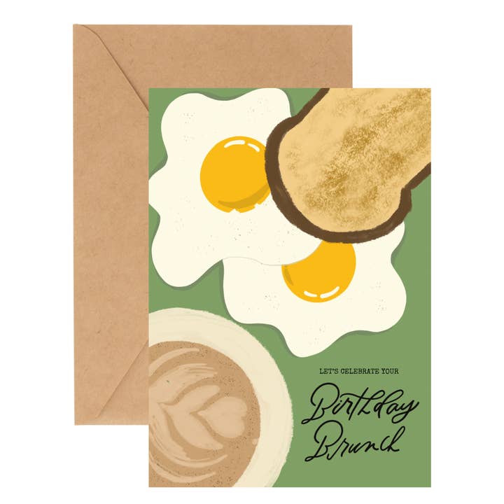 Brunch d'anniversaire - CARTE DE VŒUX avec ENVELOPPE pour la vente par Lantern Calligraphy