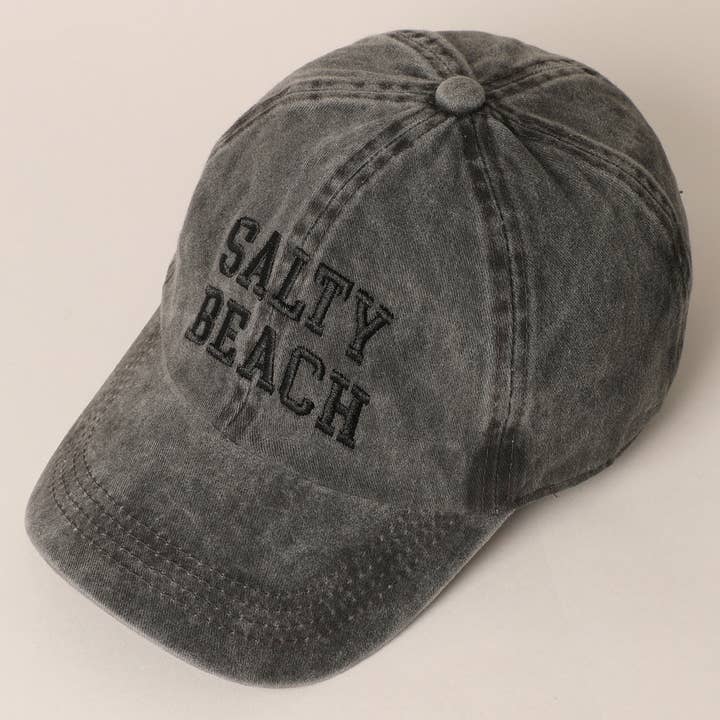 Fashion City - Wholesale Baseball Cap - Women's - Salty Beach Text Embroidery Baseball Cap1