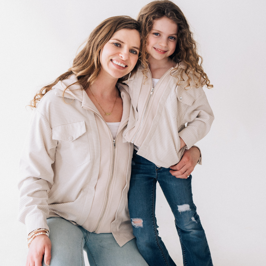 HAHA MAMA Clothing - Vente Veste – enfant - Veste texturée kaki - Enfant3