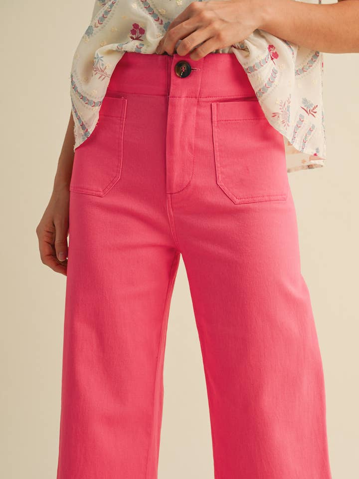 &MERCI - Wholesale Pants - Women's - HIGH WAIST CROPPED WIDE LEG PANTS MP3303