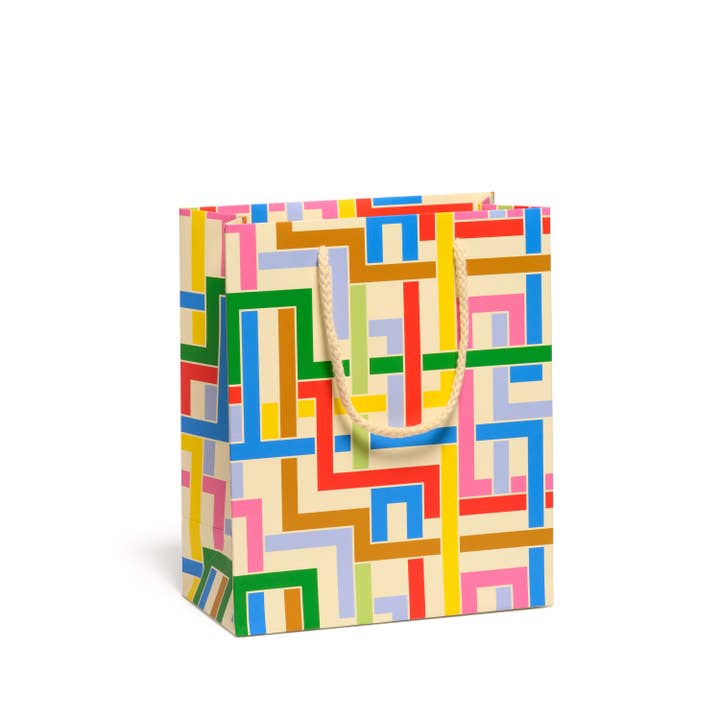 Sac cadeau moyen labyrinthe de couleurs pour la vente par Red Cap Cards