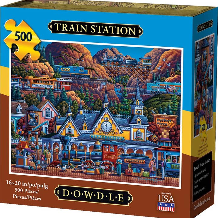 Train Station - 500 Piece for wholesale by Boardwalk Puzzle Company