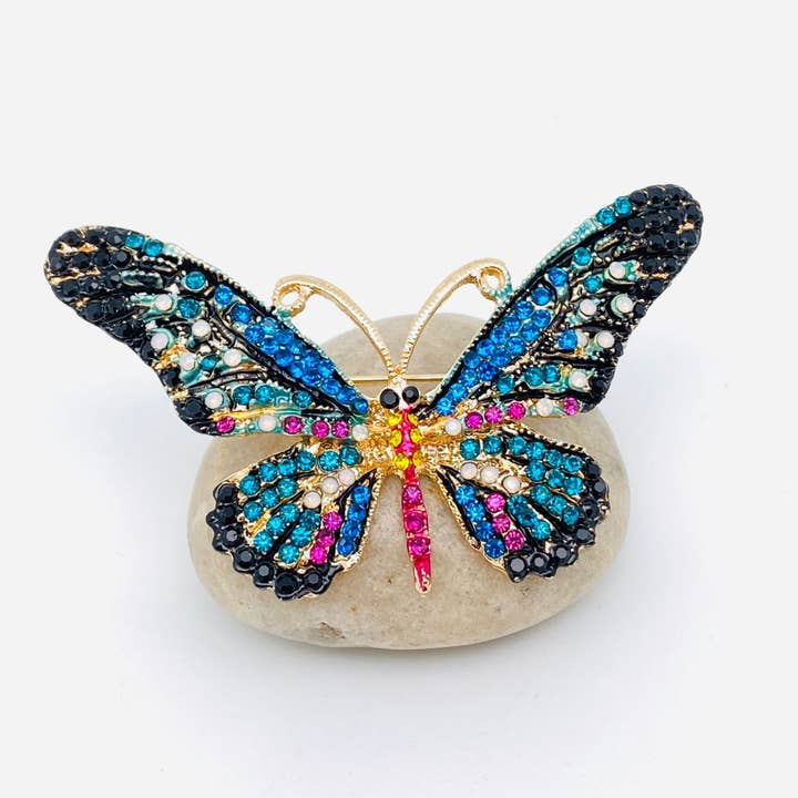 Mio Queena - Wholesale Brooch - Colorful Rhinestone Enamel Butterfly Brooch1
