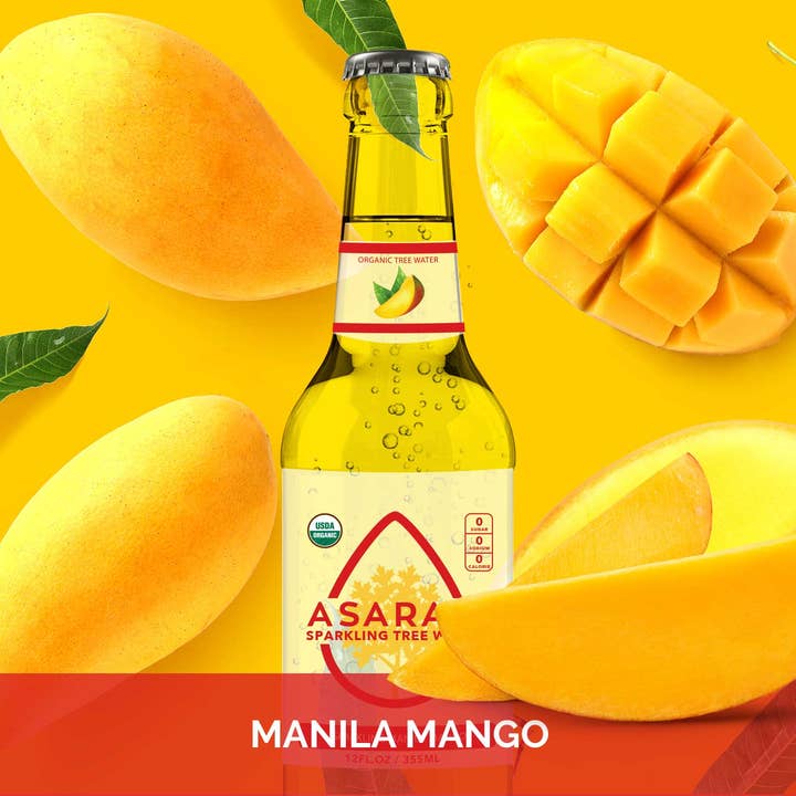 12-Pack Bottles - Asarasi Sparkling Tree Water, Mango for wholesale by Asarasi Sparkling Tree Water
