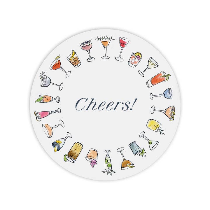 Cheers! Cocktail Coasters | Set of 4 for wholesale by Independent Puppy