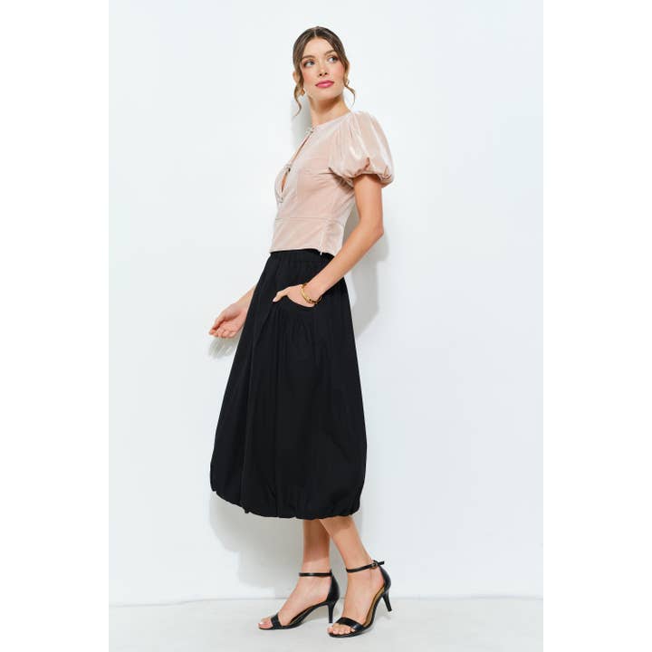 INA - Wholesale Blouse - Women's - Rhinestone Bow Cutout Velvet Puff Sleeve Top6