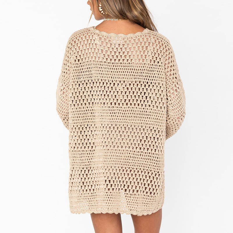 Rosa Clothing - Wholesale Swim Cover Up - Women's - Cut-Out Flared Sleeves Beach Cover-Up5