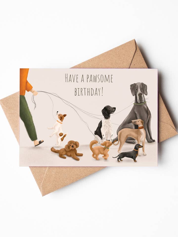 Have a Pawesome Birthday Dog Greeting Card for wholesale by Jo Couch