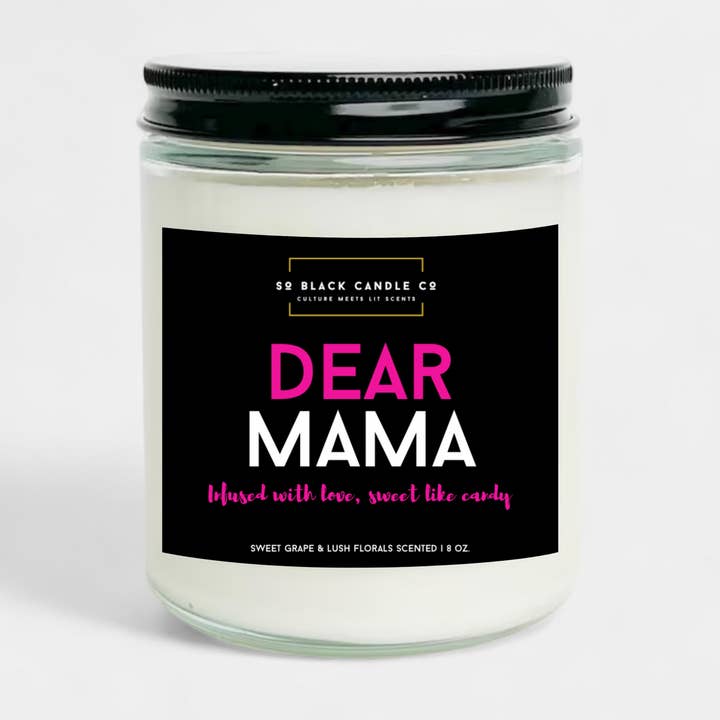 CHÈRE MAMAN : Bougie Parfumée Raisin Sucré et Fleurs Luxuriantes pour la vente par So Black Candle Co.