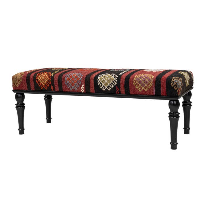 Rugtolia - Wholesale Bench - Vintage Kilim Upholstered Bedroom - Entryway Wooden Bench3
