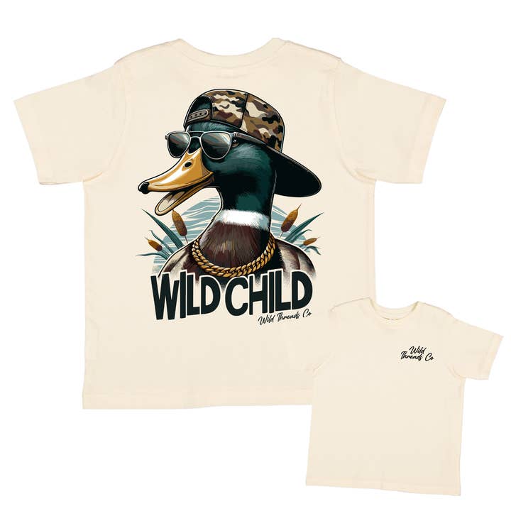 Wild Threads Co - Wholesale Screen Printed T-Shirt - Kids - Wild Child Duck Tee0